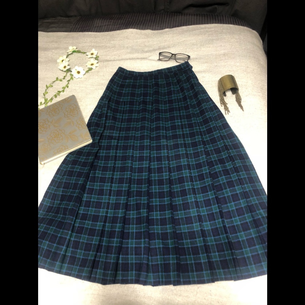 100% Virgin Wool Pendleton Pleated Skirt
